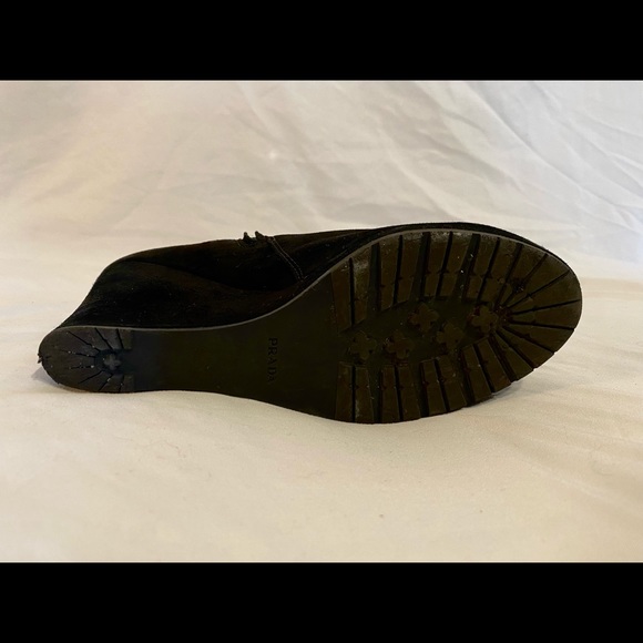 Prada booties! Size 38 1/2, used in great condition. Black suede. - Picture 4 of 5